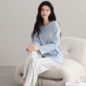 miiow | Pure Cotton Long Sleeve Long Pants Sleepwear Set For Women Summer Autumn New Style Outwear Home Clothes MiiOW Cat Person