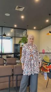 Promo AMENA 1SET TUNIK PANJANG BAJU MUSLIM WANITA TERBARU ALVIRA AYESHA KOTAK JELITA AZIZAH SALUR ISANA ABSTRAK