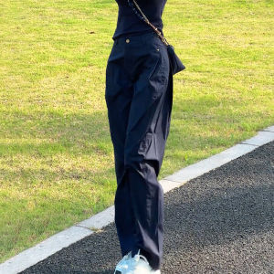 Fashionable Commuter Workwear Casual Pants Womens Loose Fit Autumn New Style plus Size Slimming Short Straight Leg Wide Leg Pants