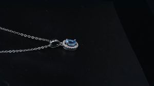 Oval 6x4mm Blue Topaz 925 Silver Pendant Genuine Gemstone Solid 925 Sterling Silver Chain Fine Elegant Women Jewelry