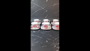 Gelas Cangkir Set Keramik Motif Fiorenza AK-812A