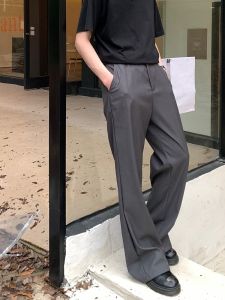 ONELYC1NS Korean Style Mens Casual Pants Autumn Loose Straight Leg Creaseless Versatile Long Trousers Fashionable Leisure Wear