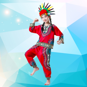 ชุดการแสดงกลองแอฟริกันสำหรับเด็กสำหรับเด็กชายและเด็กหญิงชุดการแสดงกลองมือสำหรับเด็กอนุบาลสไตล์ชนเผ่าไทยเต้นรำอินเดีย