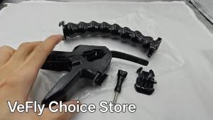 8 Joints Jaws Flex Clamp Mount Adjustable Gooseneck Mount for GoPro Hero 12 11 10 9 8 7 6 5 4 Session Insta 360 DJI Cameras