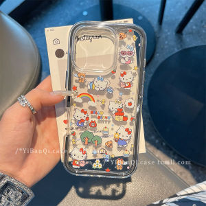 Cute Cat Sticker Phone Case for Apple Huawei Xiaomi Oppo Honor Vivo Womens Model New 14 pro 13 Female Mate 70 Pura 70 Korean Style