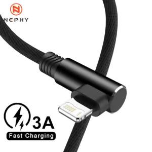 Cáp USB 90 Độ Cho iPhone 14/13/12/11 Pro Max/XS/XR/8/7/6 Plus/5 SE iPad - Sạc Nhanh 1m/2m/3m Dây Sạc Dữ Liệu Nylon