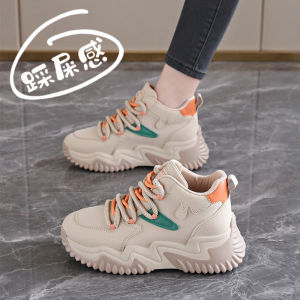 Womens Winter Warm Casual Thick Bottom High Top Shoes Comfortable Walking Sports Shoes Korean Style Cross Buckle Net Lining