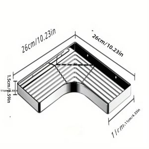 Kệ Gắn Tường Bằng Thép Không Gỉ Có Thể Thoát Nước Dành Cho Nhà Tắm Nhà Bếp Góc Tường Khung Tam Giác Dày Thanh Phẳng