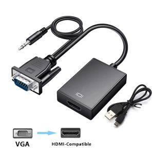 kebidumei | KEBIDUMEI VGA TO HDMI-compatible TV Converter 1080P HD Audio Video Cable Adapter VGA Input HD Output for PC Laptop TV Projector
