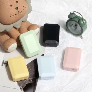 TookDee อุปกรณ์คอนแทคเลนส์ ชุดกล่องกระจก สีหวาน กับคลิปเล็กๆ Eyeglasses Cases