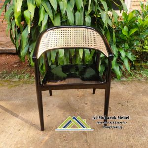 Kursi Cafe Mix Rotan // Kursi Makan Kayu Jati Mix Rotan