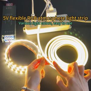 USB Powered DC 5V Flexible Neon Light 2835 120Leds/m Ribbon LED Strip Light Waterproof Neon Sign Lig