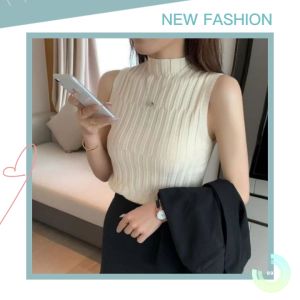 LHFriday  ใหม่แกะกล่อง 📦เสื้อแฟชั่นผ้าร่องคอเต่าแขนกุดสีพื้นไม่พิพม์ลวดลาย เสื้อยืดผ้าร่องสไตล์สาวออฟฟิศออฟใจ เสื้อผญคอเต่าแขนกุดผ้านิ่มไม่หนาไม่ร้อนสวมใส่สบาย🌼