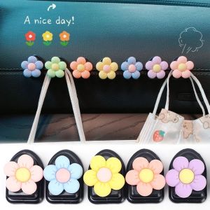 Cute Flower Decor Mini Hooks Car Dashboard Creative Paste Small Hook Car Decoration Accessories