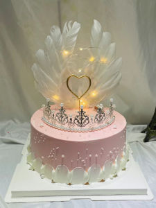 Pearl Half-Circle Crown Cake Decoration Display Premium Diamond Bride Headwear Circle Goddess Crown Birthday Plug-In