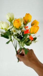 Bunga Mawar Mini Tulip Cabang 5 - Dekorasi Rumah & Wedding