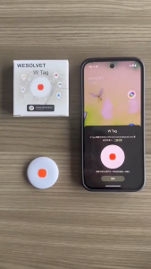 Wesolvet Waterproof Smart Tracker - Google Find Hub GFN Certified IP67 Pet Finder with Silicone Strap Find My Location Compatible for Samsung Android Pet Collar Keys Wallet Car Luggage Battery Lasts Up to 1 Year Anti-Lost