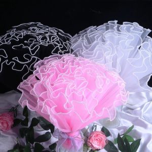 Flower Wrapping Paper Pearl Wave Yarn Lace Mesh Florist Bouquet Party Valentine Gift Packaging Material Supplies 28cmx400cm