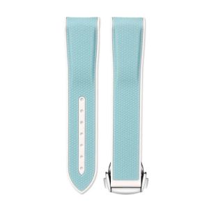 Strap for Omega X Swatch Joint MoonSwatch 20mm Curved End Silicone Rubber Folding Buckle Watch Band Bracelet for Seamaster 300