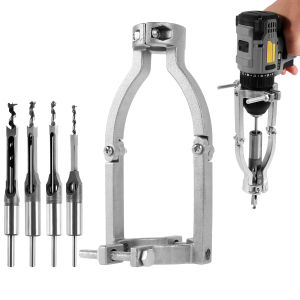 Square Hole Drill Fixed Bracket Square Hole Drill Bit Adapter Woodworking Hole Saw Mortising Chisel for Hand Electric Drill