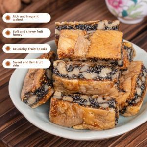 Fig Black Sesame Walnut Pie Snack for Pregnant Women Leisure Food Special Product Cangzhou City Dry Fruit Cake 500g Bag