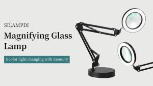 CHENBEN | 10X Magnifying Glass with Light and Stand Dimmer Adjustable Swing Arm 2in1 Desk Lamp and Clamp for Craft Reading Repair Work