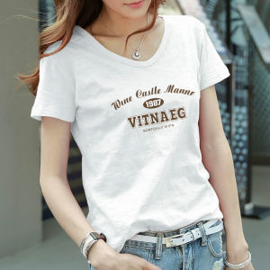 YOUROUPING | Bamboo Jersey V-Neck Short Sleeve T-Shirt Loose Thin Womens Top