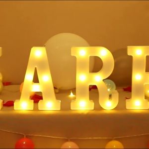 LED Light 3D English Letter Alphabet Number Word Party Decoration Birthday Wedding Marriage Proposal Propose Surprise Celebration Marry Me Love
