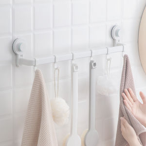 Tea Flower Plastic Wall Mounted Adhesive Hooks Strong Load Bearing Bathroom Hooks Home Use Hooks Modern Style Universal Hooks