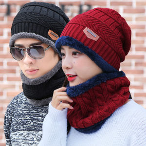 Winter Hats For Men Skullies Beanie Hat Winter Cap Men Women Wool Scarf Caps & Fast Delivery)