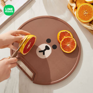 Line Friends Double-Sided Hanging Plastic PP Kitchen Vegetable Fruit Cutting Board Anti-Slip round Shape Universal Design