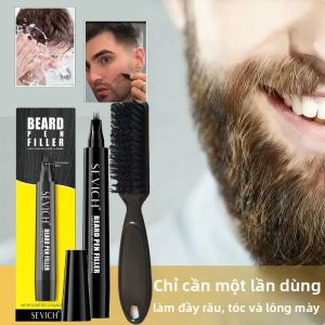 Bút Tô Râu Kèm Bộ Cọ - Bút Tạo Màu Bốn Đầu Cho Tóc Lông Mày Dụng Cụ Tạo Kiểu Màu Cho Nam Giới