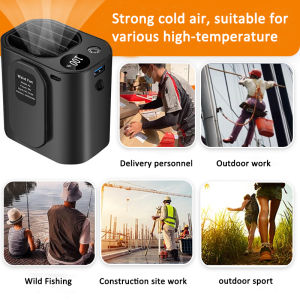 Mo Cha พัดลมคาดเอวแบบพกพาพัดลมไฟฟ้าไร้ใบพัด10000/6000MAh ชาร์จ USB พัดลมพวงกุญแจรูปหัวใจมีความเร็วลม3ระดับสำหรับนักเรียนตั้งแคมป์เดินทาง