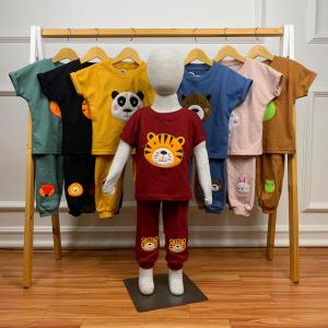 Pajamas Animal Bordir - Setelan Baju Tidur Anak 0-4 Tahun Pineapple Kids