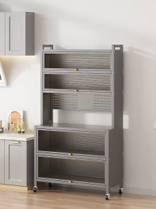 DECCO 5/6 Layer Multipurpose Cabinet Cupboard Household Kitchen Storage Cabinet Rack Shelves Steel Rak Dapur Almari Kabinet - Fulfilled by DECCO SHOP