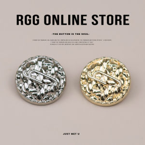 Nút Kim Loại Dệt Kim Chain Effect Áo Khoác Ngoài Sọc Hiệu Ứng Nổi Áo Vest Nút Trang Trí Nút Thắt Thời Trang Sang Trọng Kiểu Pháp