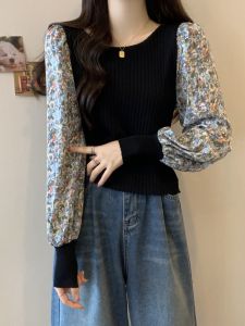 AIYITI | Slimming And Elegant Long Sleeve Flower Print Blouse