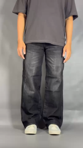 Celana Panjang Jeans Denim Pria Loosfit Carpenter Gombrang Strech Baggy Longgar Skena