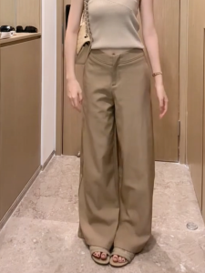 MANMI | Quần Tây Rộng Hàn Quốc Màu Khaki