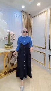 MIDI DRESS ZARA JEANS MIX RAYON PREMIUM/MIDI ZARA IMPORT DENIM