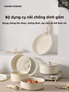 CAROTE | Non-Stick Ceramic Pot Detachable Handle Universal Use Frying Pot Cooking Pot Set