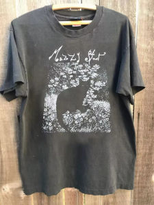 Mazzy Star Nam Nữ Than Đen Áo Thun Tay Ngắn Phong Cách Retro Thường Ngày Thoải Mái Thoáng Khí Nhẹ Hút Ẩm Áo Thun