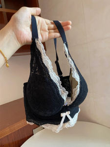 ชุดชั้นในลูกไม้ไร้โครงรัดรูปสำหรับผู้หญิง ทรงวี ป้องกันการหย่อนคล้อย ไร้โครง สายเดี่ยวแบบปรับได้ ชุดชั้นในไร้โครงเซ็กซี่