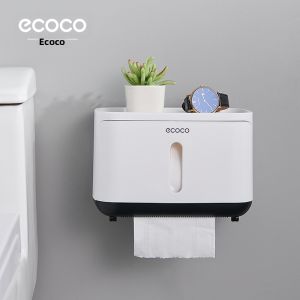 ecoco | Wall-mounted Waterproof Drill-free Toilet Paper Box