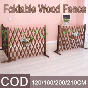 Solid Wood Fence Telescopic Fence Flower Rack Wood Mesh Fence Modern Simple Foldable Fence Barrier For Home Garden Yard