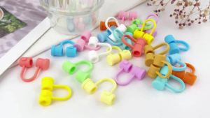6PCS/12PCS/24PCS Silicone Straw Tips Cover Reusable Lids Colorful Straw Plug Dust-Proof Drinking Straw Cover Portable Silicone