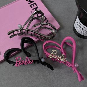Elegant Metal Heart Hair Clip Grips Shark Clip Hairpin Elegant Hair Accessories For Women Girls (Pink/Black/Silver)