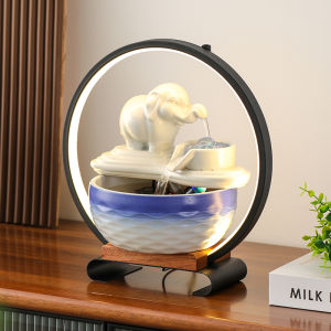 Modern Simplified Chinese Elephant Water Fountain Ceramic Home Decorations Living Room TV Cabinet Circular Water Wealth Attracting