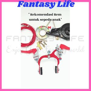 Fantasy Rem set komplit depan model capit belakang pirodo tromol sepeda anak ban 12  16 dan 18