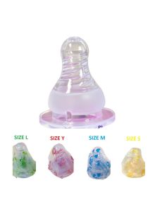 Núm vú silicon siêu mềm cổ hẹp Kichilachi Size S M L Y